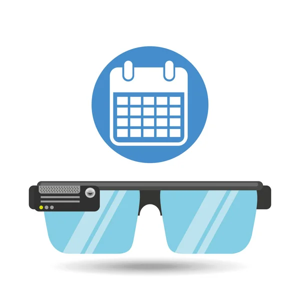 Glasses technology calendar application media — Stock Vector