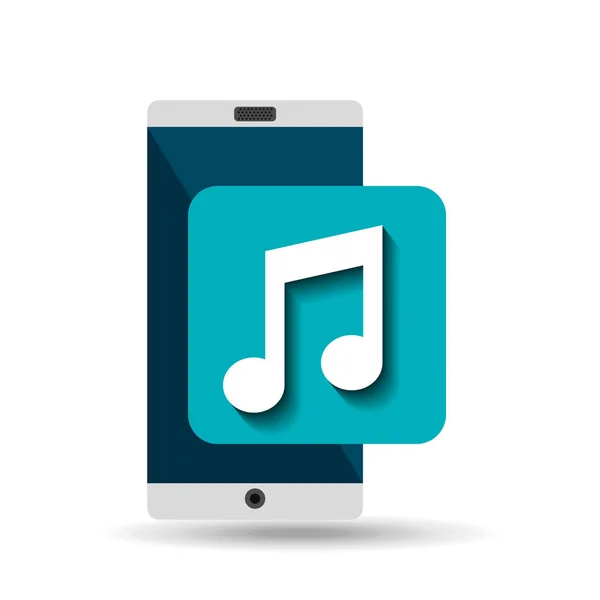 Vita smartphone musik nätverk digital — Stock vektor