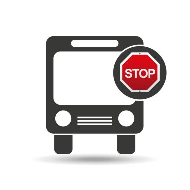 toplu taşıma araçları durdurmak yol işareti tasarımı