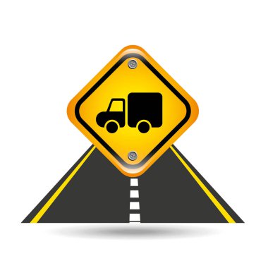 kamyon sarı yolu sokak tabelası