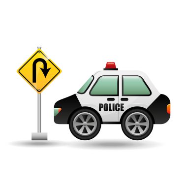 Araba polis u-Turn yol ile