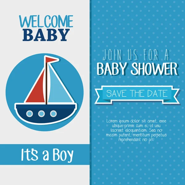 Baby shower inbjudan kort — Stock vektor