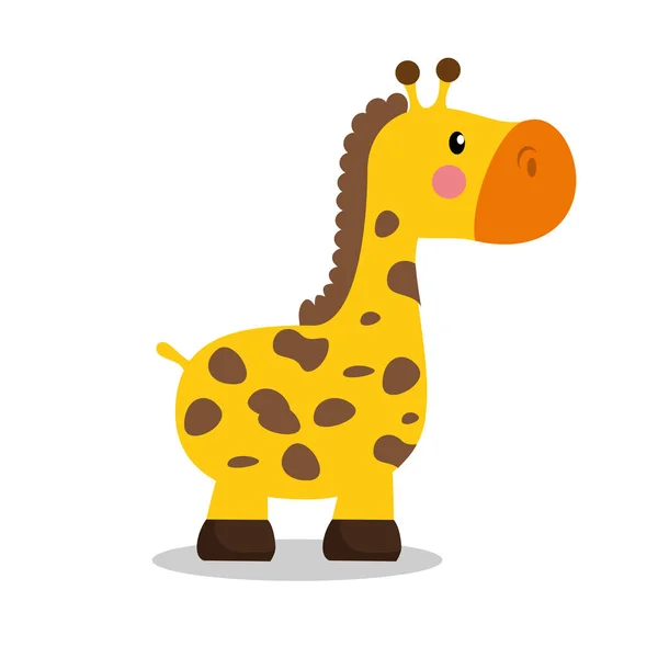 Girafa bonito ícone do bebê — Vetor de Stock