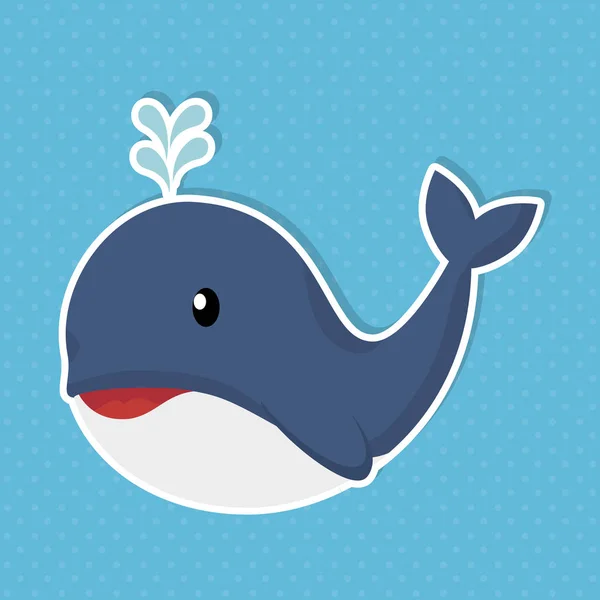 Aranyos bálna baby ikon — Stock Vector