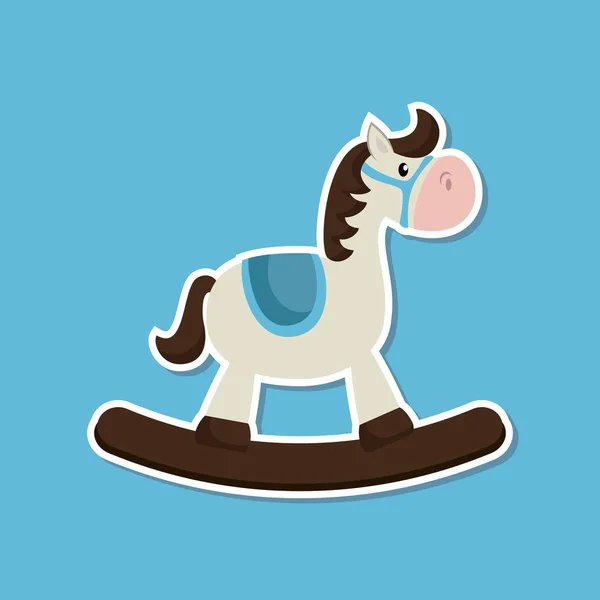 Lindo caballo juguete icono — Archivo Imágenes Vectoriales