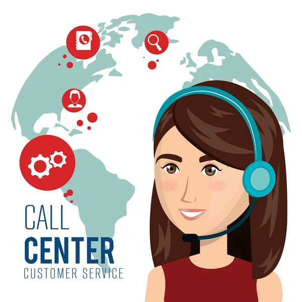 Call center customer service — Stock Vector