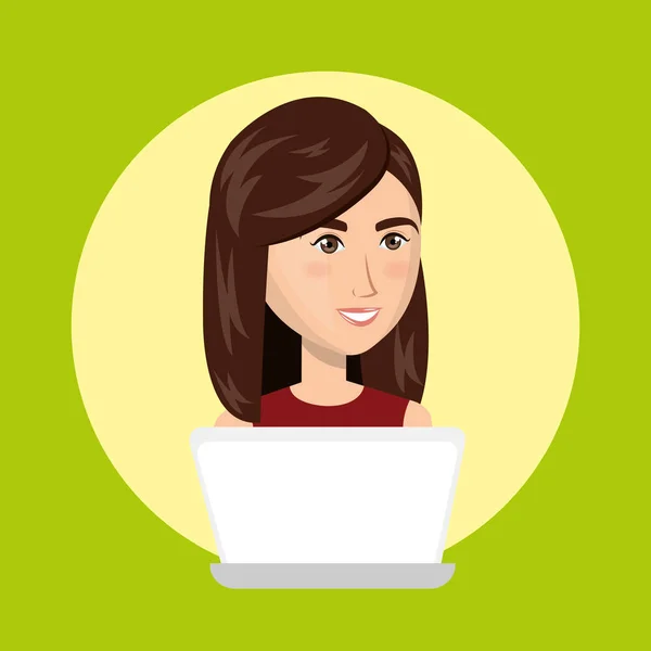Personaggio avatar utente portatile — Vettoriale Stock