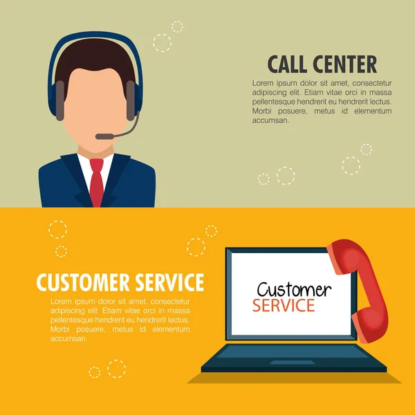 Call center customer service — Stock Vector