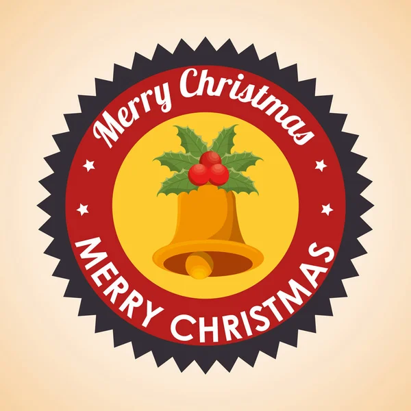 Χριστουγεννιάτικη κάρτα διακόσμηση Μπελ — Διανυσματικό Αρχείο