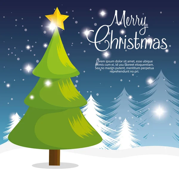 Χαρούμενα Χριστούγεννα δέντρο ευτυχείς κάρτα — Διανυσματικό Αρχείο