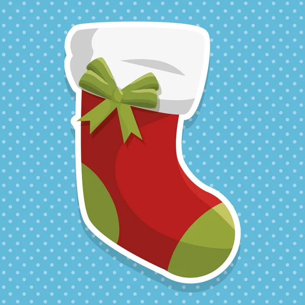 Karácsonyi zokni dekoráció ikon — Stock Vector