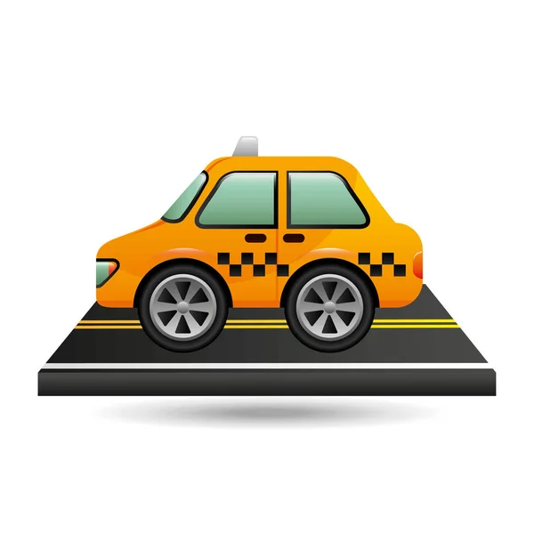 Taxík na silnici design — Stockový vektor