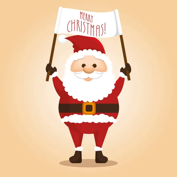 Happy merry christmas santa claus character — Stock Vector