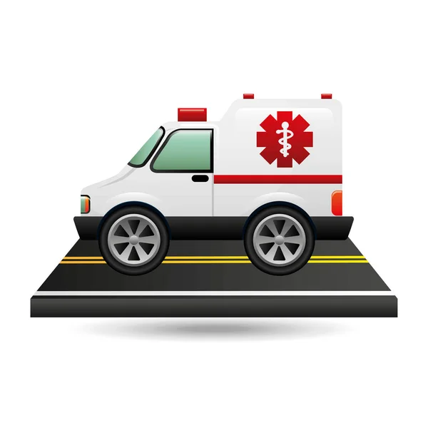 Transporte de ambulancias por carretera — Vector de stock