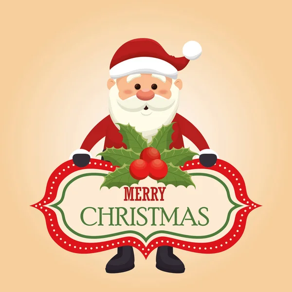 Happy merry christmas santa claus character — Stock Vector