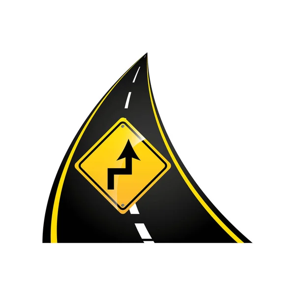 反向转动道路标志概念图形 — 图库矢量图片