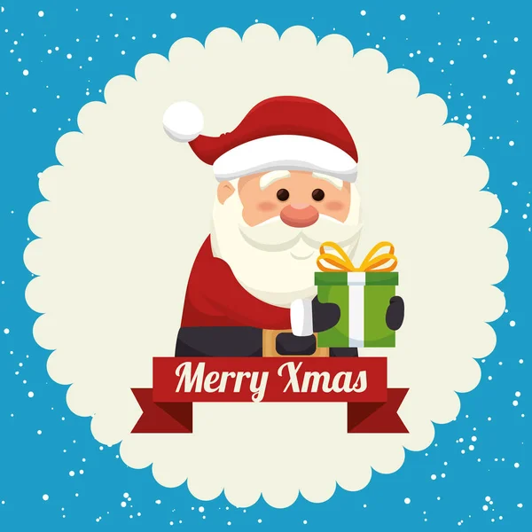 Happy merry christmas santa claus character — Stock Vector