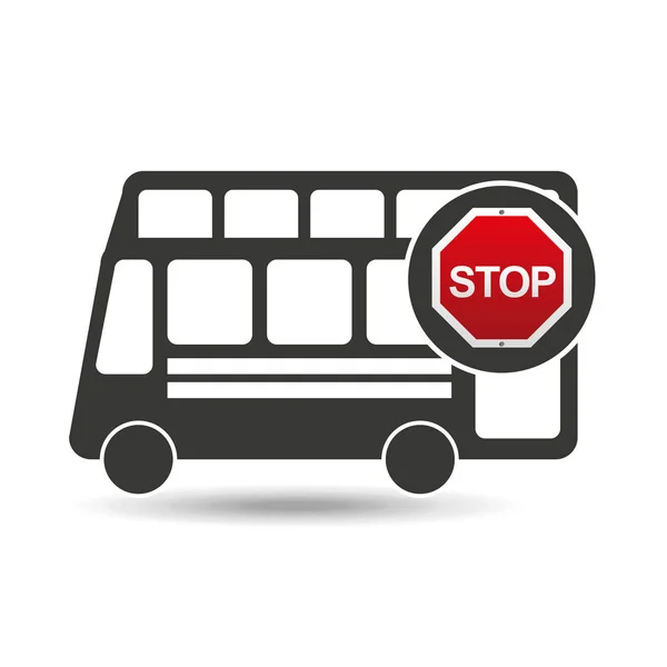 Projektowanie Double decker bus stop znak drogowy — Wektor stockowy