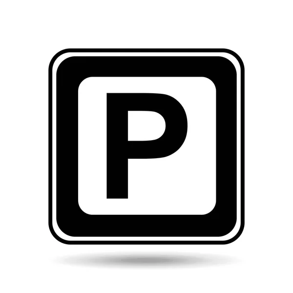 Parking sign white background frame — Stock Vector