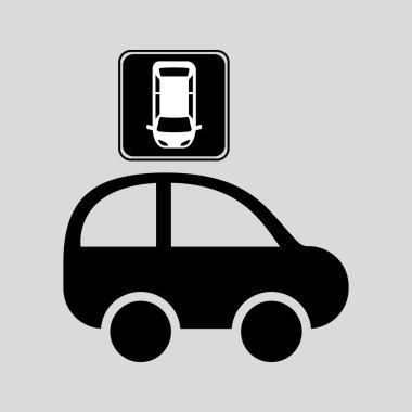 Araba üstten görünüm işareti Park