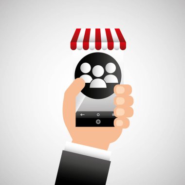 Grup tasarım e-alışveriş tutan el