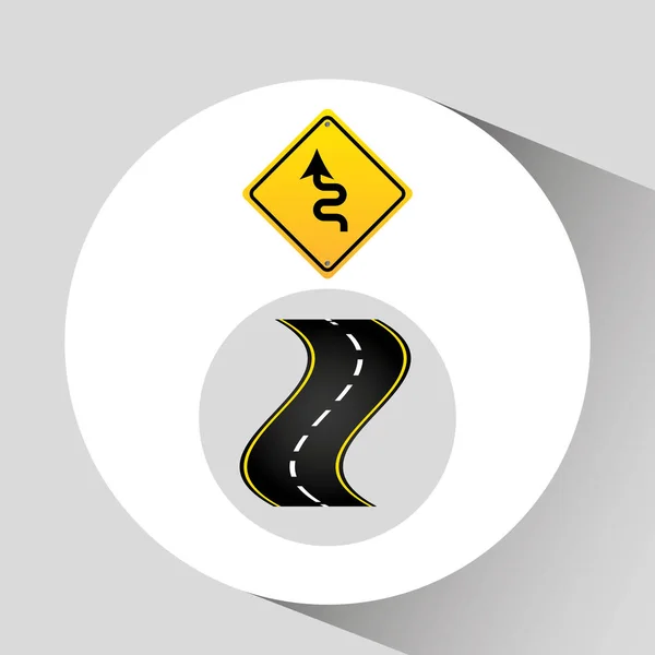 Dolambaçlı yol işareti kavramı grafiği — Stok Vektör