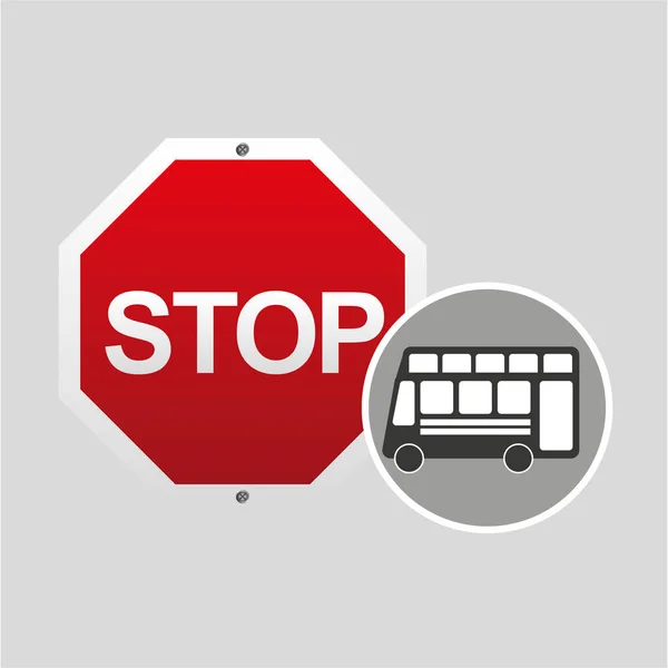 Projektowanie Double decker bus stop znak drogowy — Wektor stockowy