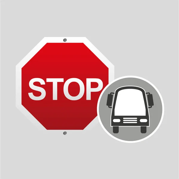 Transporte parada de autobús señalización vial diseño — Archivo Imágenes Vectoriales