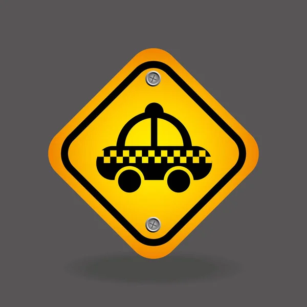 タクシーの黄色の道路標識 — ストックベクタ
