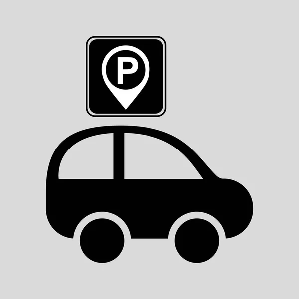 Señalización de mapa de puntero de estacionamiento — Vector de stock