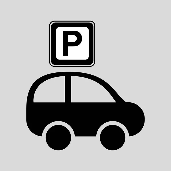 Signo de aparcamiento marco de fondo blanco — Vector de stock
