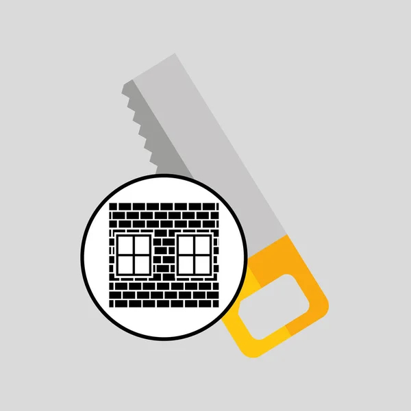 Construction brick saw icon graphic — Stock Vector