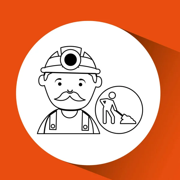 Maden işçisi kazma simgesi tasarım — Stok Vektör