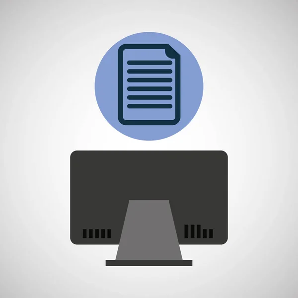 Bilgisayar aygıtı belge ağ simgesini — Stok Vektör
