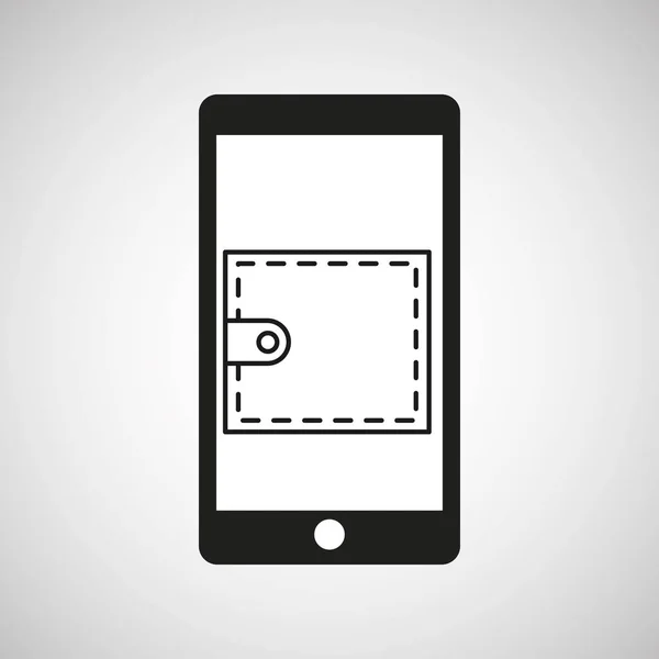 Smartphone e-commerce portefeuille graphique — Image vectorielle