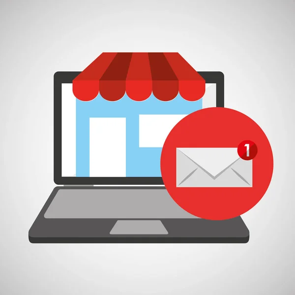 Loja online de compras gráfico de e-mail — Vetor de Stock