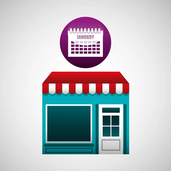 Mercado online gráfico calendário de compra —  Vetores de Stock