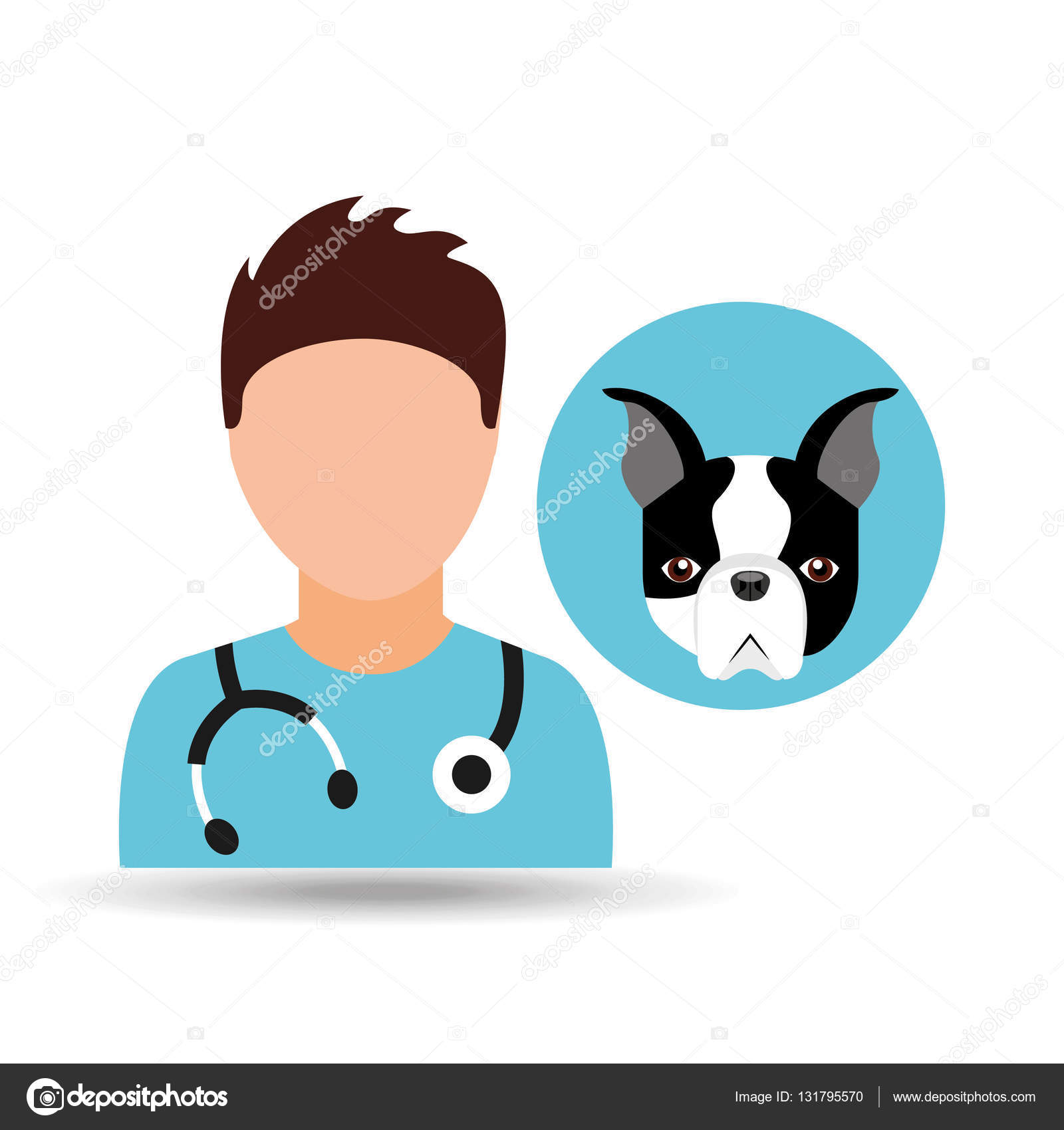 Dessin Animé De Médecin Vétérinaire Chien Français Bulldog