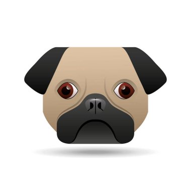 Pug köpek köpek yavrusu yüz simgesi tasarım