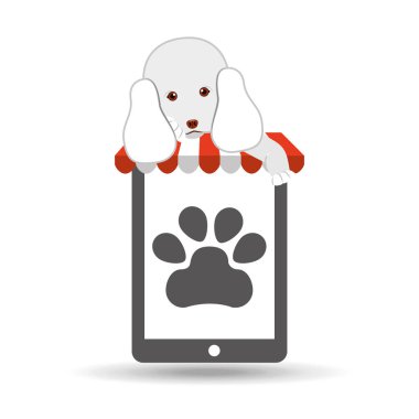 fino köpeği ve pençe ile dijital evcil hayvan mağazası