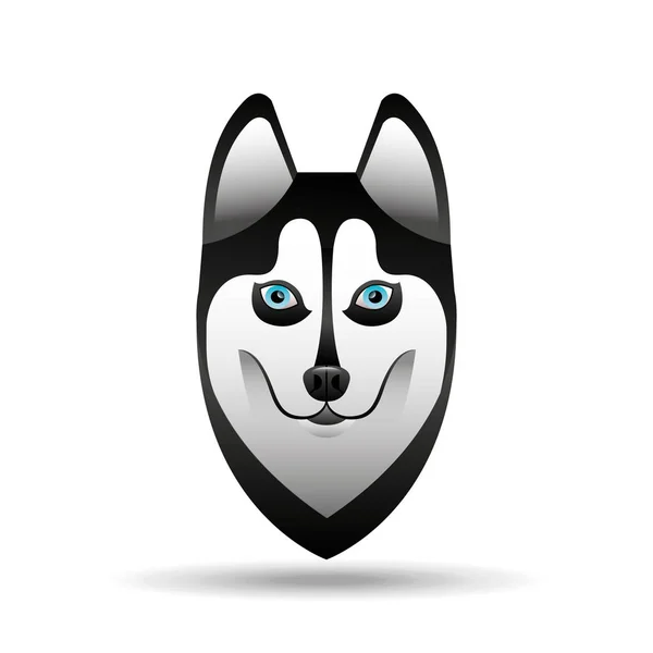 Siberiano husky perro cara diseño — Vector de stock