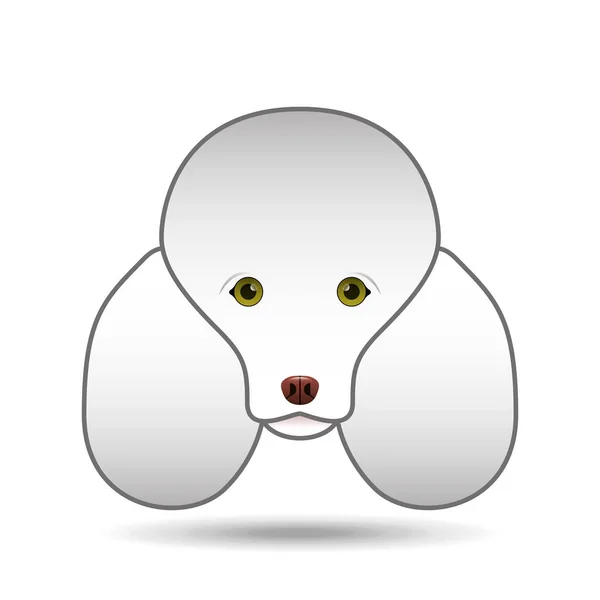Pudel Hund Gesicht Design-Ikone — Stockvektor