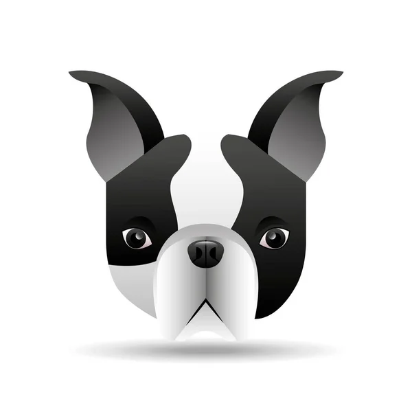 Bouledogue français visage icône design — Image vectorielle