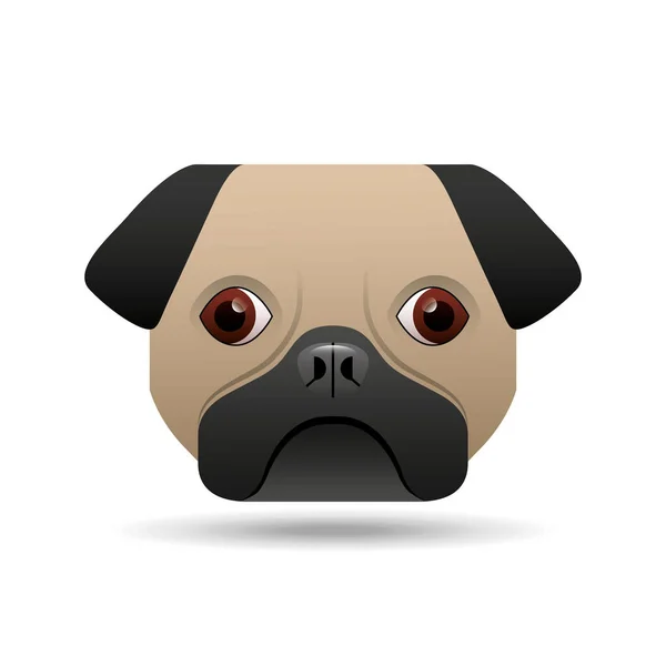 Pug dog puppy face icon design — Stock Vector