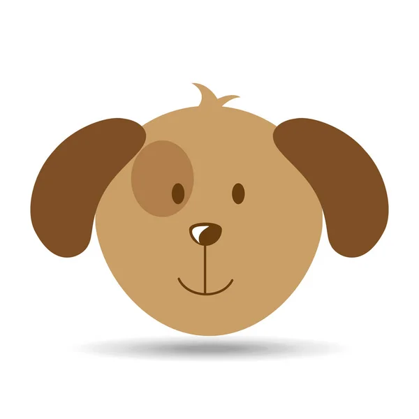 Hermosa cabeza cachorro perro divertido — Vector de stock