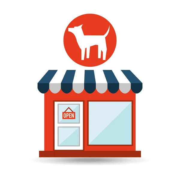 Pet shop with dog silhouette — Stock Vector