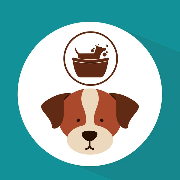 Cuidado veterinario perro gromming icono — Archivo Imágenes Vectoriales