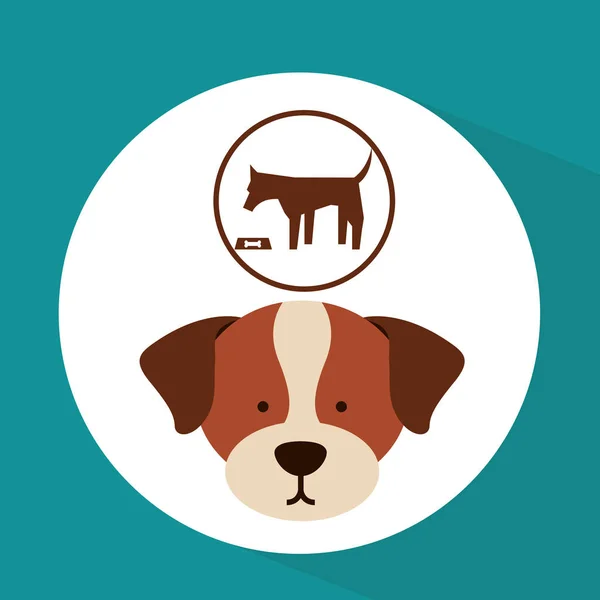 Cuidado veterinario perro alimento icono — Vector de stock