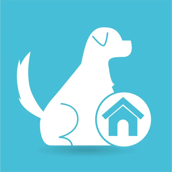 Veterinaire kliniek concept huis hond — Stockvector