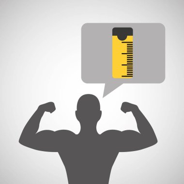 siluet adam vücut geliştirmeci şerit metre